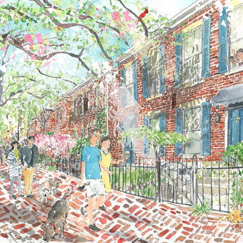 german-village-columbus-cute-illustration