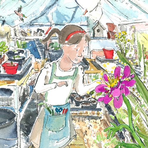 girl-watering-flowers-illustration