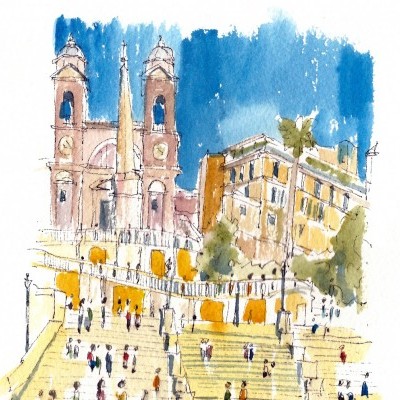 spanish-steps-rome-watercolor