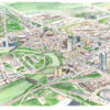 Columbus Aerial View giclee print