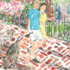 A Walk in German Village Art Print - Image 4