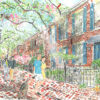 A Walk in German Village Art Print