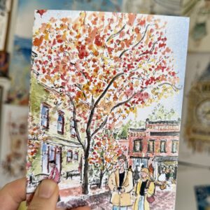 Autumn in German Village - greeting card